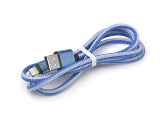 Blue USB to Lightning phone cable