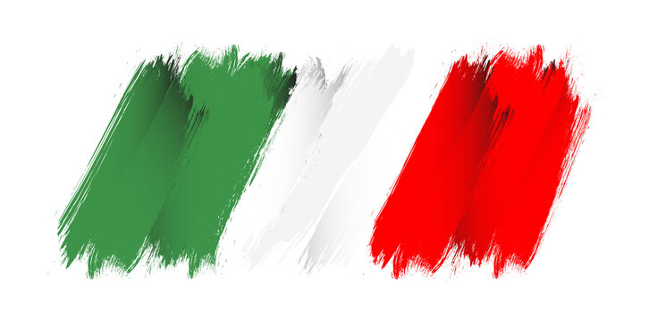 Italy brush flag, italy flag