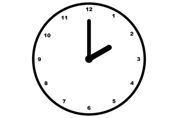 Black clock icon isolated on white background