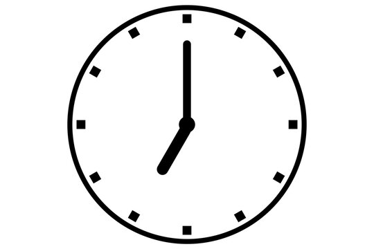 Black clock icon isolated on white background. Clock icon or logo isolated sign symbol