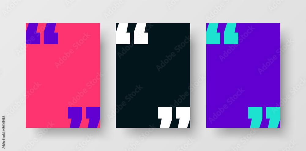 Canvas Prints quote poster template set. quotation mark frame isolated on colour background. modern vector design 