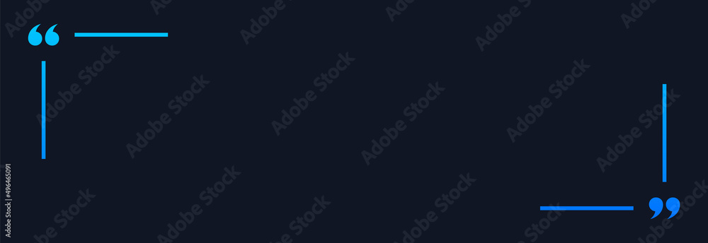 Canvas Prints quote banner template. blank quote frame on dark background. border with quotation marks and copy sp