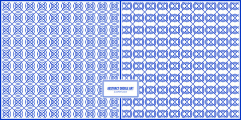 2 sets pattern of abstract circle doodle art
