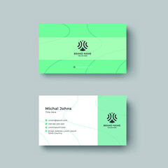 Business card design template in green color