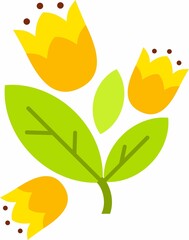 Flat Illustration of a flower in a simple colorful style. Cute Vector illustration bouquet of flowers.

