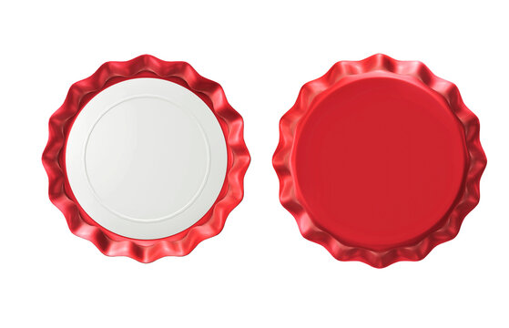 isolated red bottle cap on white background. 3d render