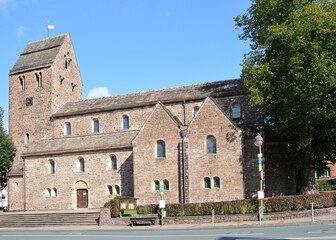 Obraz premium Historische Kirche in der Kur Stadt Bad Pyrmont, Niedersachsen