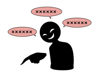 誹謗中傷イメージのシンプルな黒い人の素材