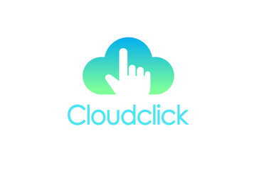 Obraz premium creative cloud hand click logo vector design symbol illustration