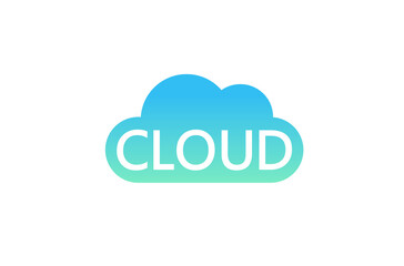 creative blue cloud logo vector design symbol icon illustration