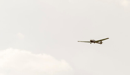 Fototapeta na wymiar Glider flight. Small plane.