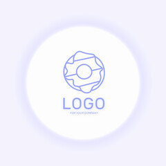 donut logo bakery line logotype donut eps donut icon sweet logo for web design or company isolated vector illustration