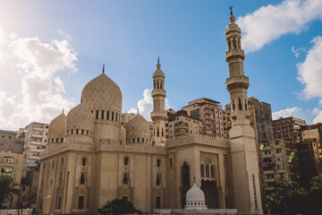 Alexandria, Egypt - November 03, 2021: Exterior View to the Very Beautiful Example of Islamic Art -...