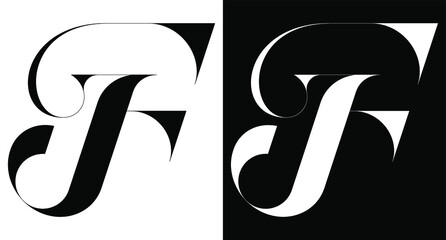 letter F monogram initial logo branding logotype vector