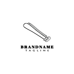 baseball stick logo cartoon icon design template isolated black vector