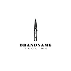 military knifes logo cartoon icon design template isolated black vector