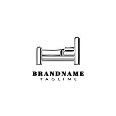bed logo cartoon logo icon flat template black isolated vector illustration