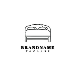 bed logo cartoon logo icon design template black cute vector illustration