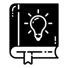 Book With A Bulb Flat Icon Isolated On White Background