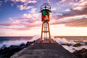 Jetty and lighthouse in Saint-Pierre, La Reunion island