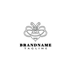 unique bee logo icon template cute isolated vector symbol