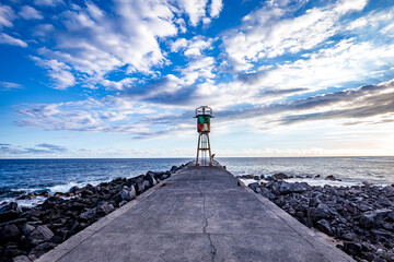 Jetty and lighthouse in Saint-Pierre, La Reunion island