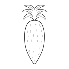 Carrot icon. Black graphic sketch. Idea for decors, logo, covers, holidays, gifts, art. Isolated vector.