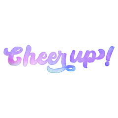 Text ‘Cheer up!’ written in hand-lettered watercolor script font.