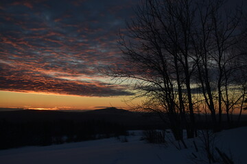 Fototapeta na wymiar A sunrise on a winter morning, Sainte-Apolline, Québec, Canada