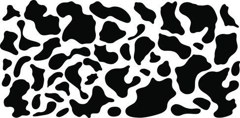 Black and white cow spots.Cow print elements set. Animal design print elements.