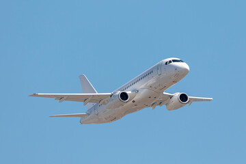 new passenger plane, aerial view