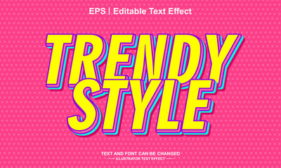 Trendy style editable text effect