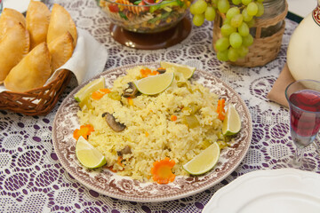 Mexican traditional delicious festive food. Fiesta indoor.