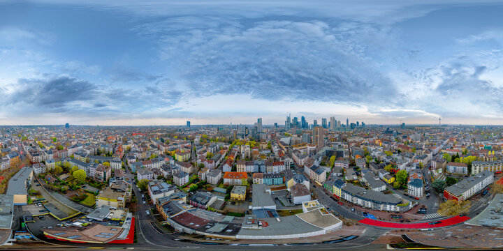 frankfurt main airial 360&deg; x 180&deg; equirectangular