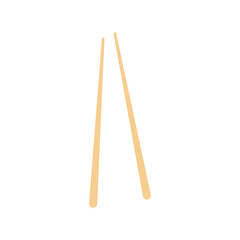 Wooden chopsticks. Sushi utensil. Asian food tool. Vector isolated on white.
