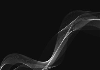 Abstract gray flowing wave background vector illustration