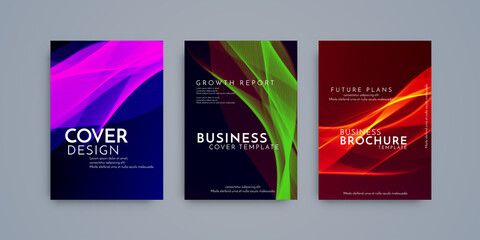 Modern brochure template geometric design set
