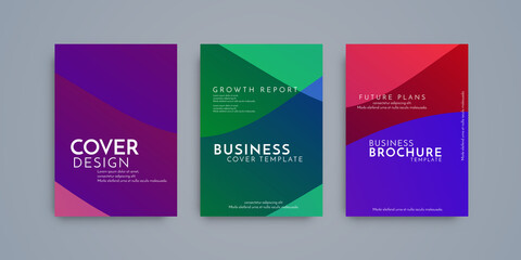 Modern brochure template geometric design set