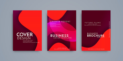 Colorful modern gradient covers brochure template set