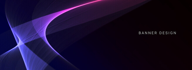 Modern stylish color wave banner pattern background.
