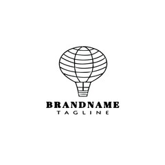 hot air balloon logo cartoon icon design vector