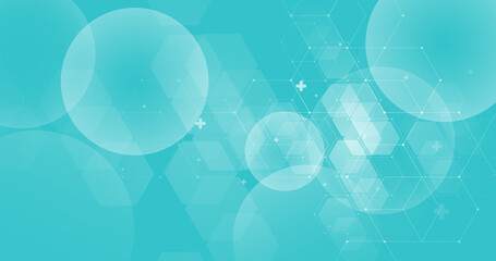Abstract blue geometric hexagon background. Healthcare concept background. Vector illustration