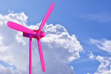 Wind turbines, green renewable energy - 496483624
