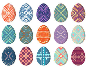 Easter egg element for Easter day with ethnic abstract pattern