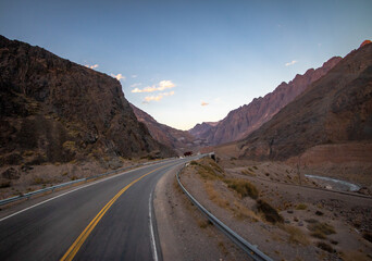Scenic Mountain Road in a desertic landscape