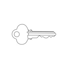 Key Outline Icon Illustration on Isolated White Background Suitable for Access, Password, Security Icon