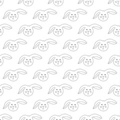 Seamless pattern with easter rabbit. Easter background