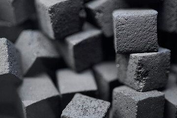 Charcoal for hookah. charcoal for hookah in the form of cubes. Coal for hookah in the form of a...