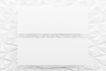 Abstract white low poly background with copy space 3d render