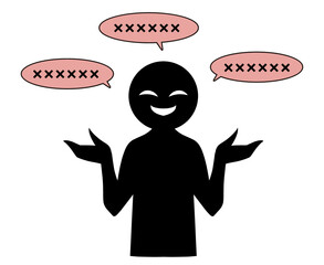 怪しい話をする悪人イメージのシンプルな素材